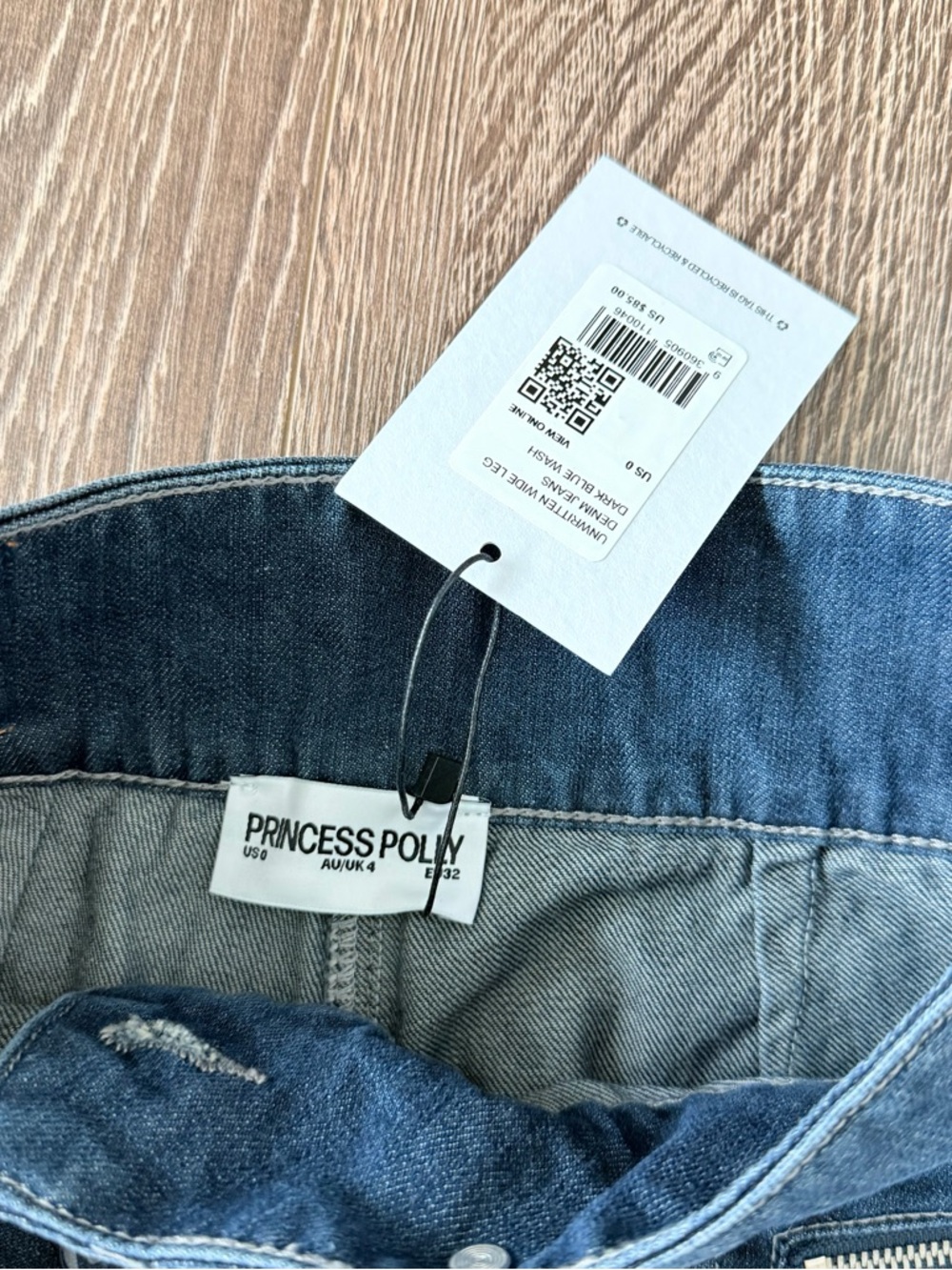 NWT princess polly Unwritten Mid Rise Wide Leg Jeans - Picture 3 of 4